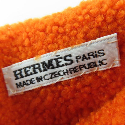 Hermes Mouton Silver Hardware Chaine D'ancre Motif Gloves Orange 7 With Box