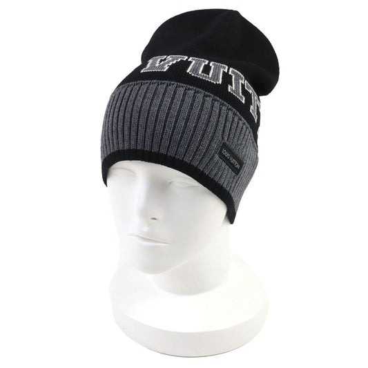 Louis Vuitton M71237 Bonnet Louis 100% Wool Logo Knit Hat Beanie Knit Cap Black