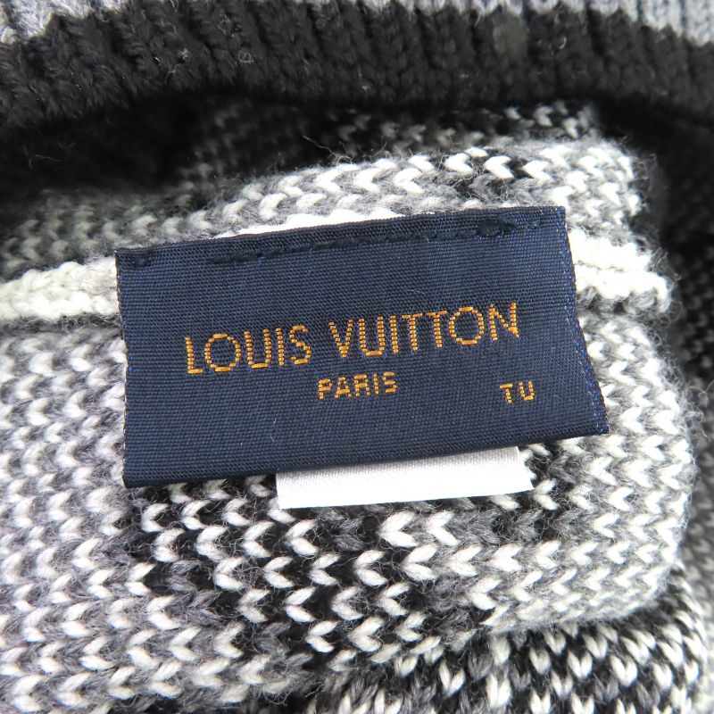 Louis Vuitton M71237 Bonnet Louis 100% Wool Logo Knit Hat Beanie Knit Cap Black