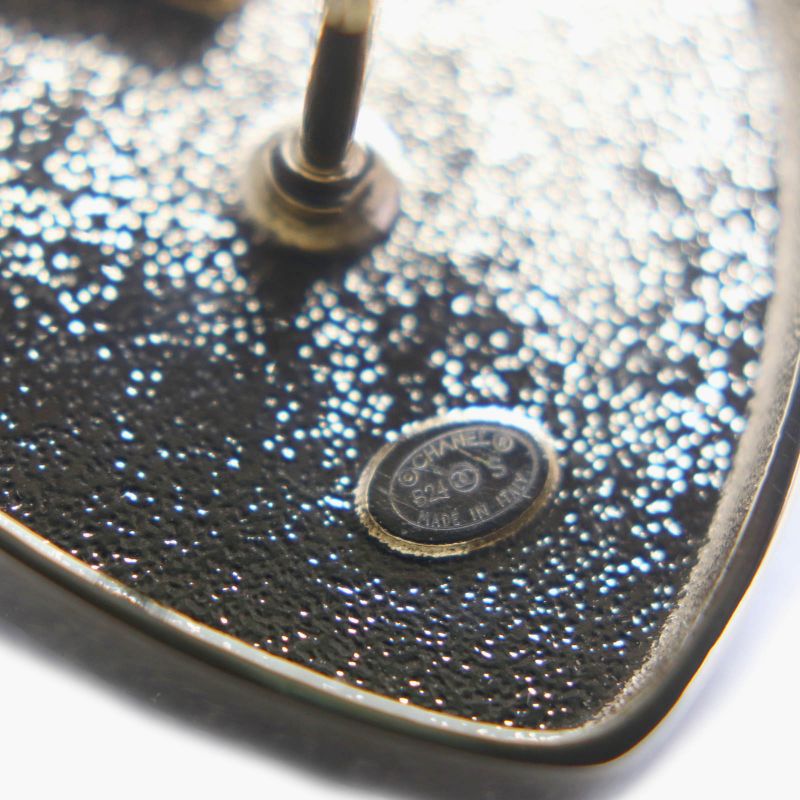 ◇chanel B24S Coco Mark Camellia No5 Icon Heart Pin Brooch Black Gold With Box