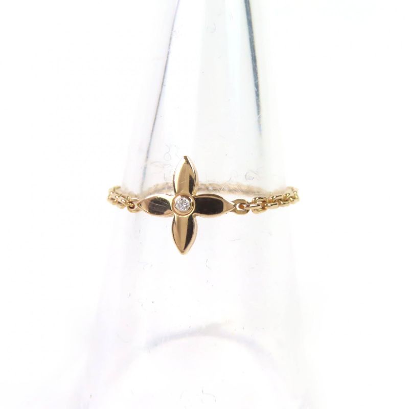 Louis Vuitton Q9k64f Burg Chain Idylle Blossom Ring 750 Diamond 1P Ring Gold 55