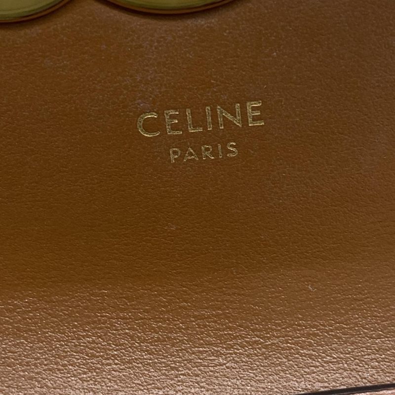 Celine Shoulder Bag Mini Triomphe Black And Dark Brown Mini Bag Leather