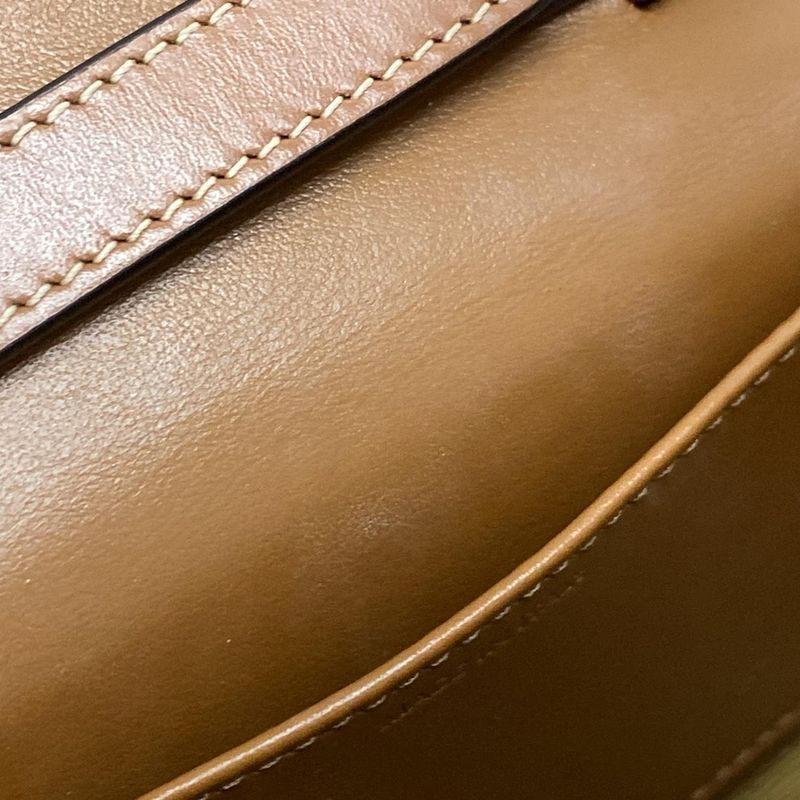 Celine Shoulder Bag Mini Triomphe Black And Dark Brown Mini Bag Leather