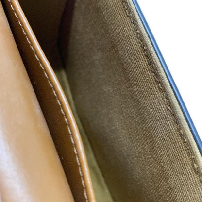 Celine Shoulder Bag Mini Triomphe Black And Dark Brown Mini Bag Leather