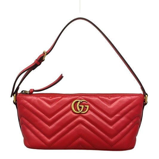 Gucci Handbag Beautiful GG Marmont 739166 Red Quilted Leather