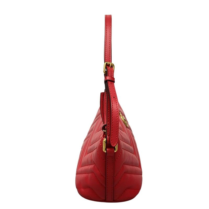 Gucci Handbag Beautiful GG Marmont 739166 Red Quilted Leather