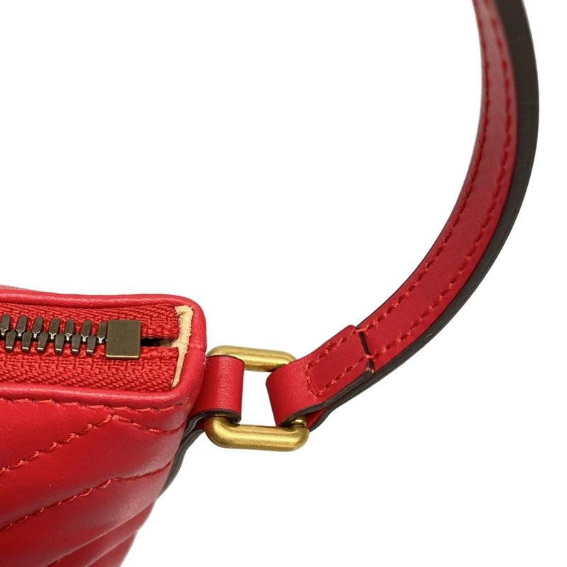 Gucci Handbag Beautiful GG Marmont 739166 Red Quilted Leather