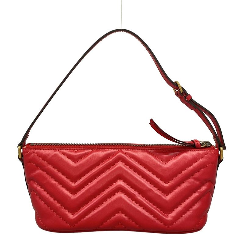 Gucci Handbag Beautiful GG Marmont 739166 Red Quilted Leather