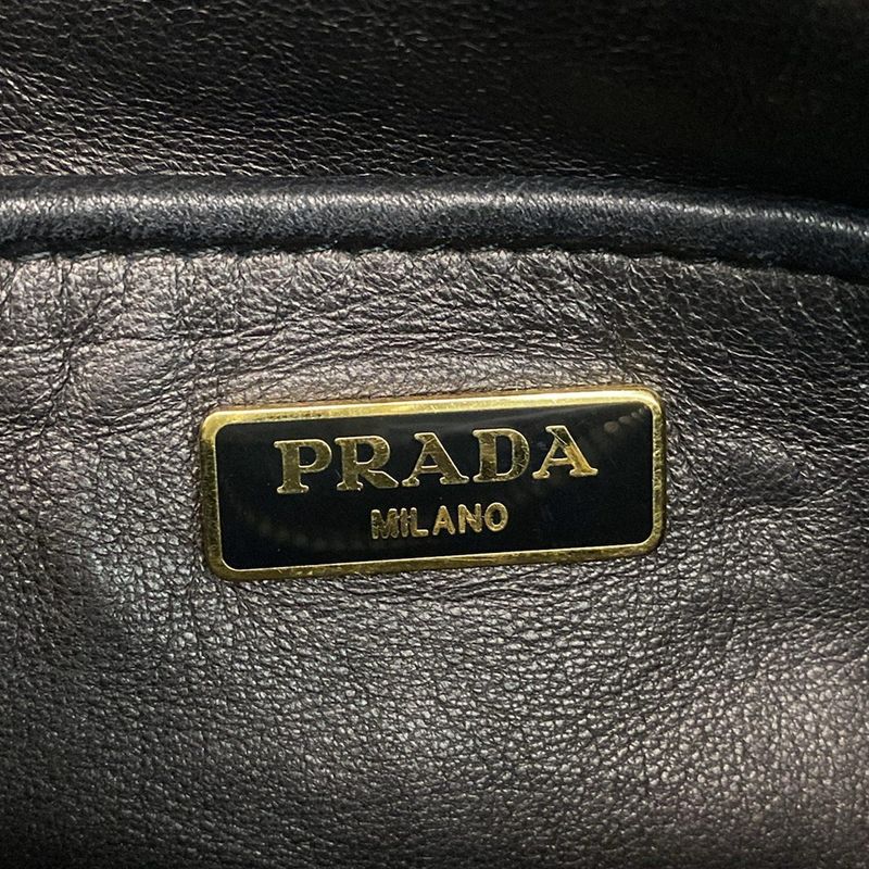 Prada Shoulder Bag - Bp0166 Black And Red Ribbon Leather
