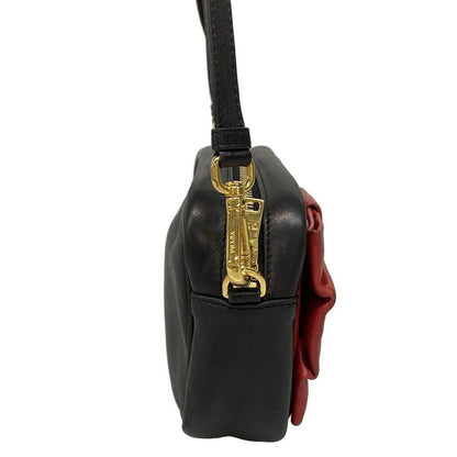 Prada Shoulder Bag - Bp0166 Black And Red Ribbon Leather