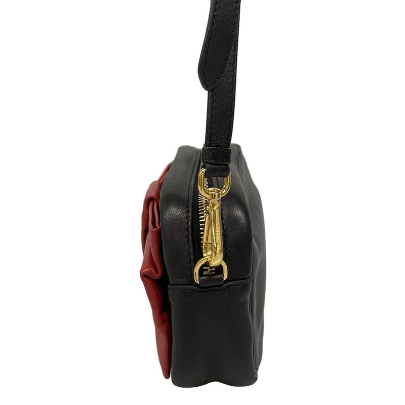 Prada Shoulder Bag - Bp0166 Black And Red Ribbon Leather