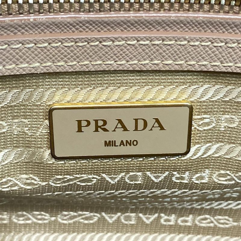 Prada Tote Bag Galleria Small Bag Bn1801 Pink Beige Leather