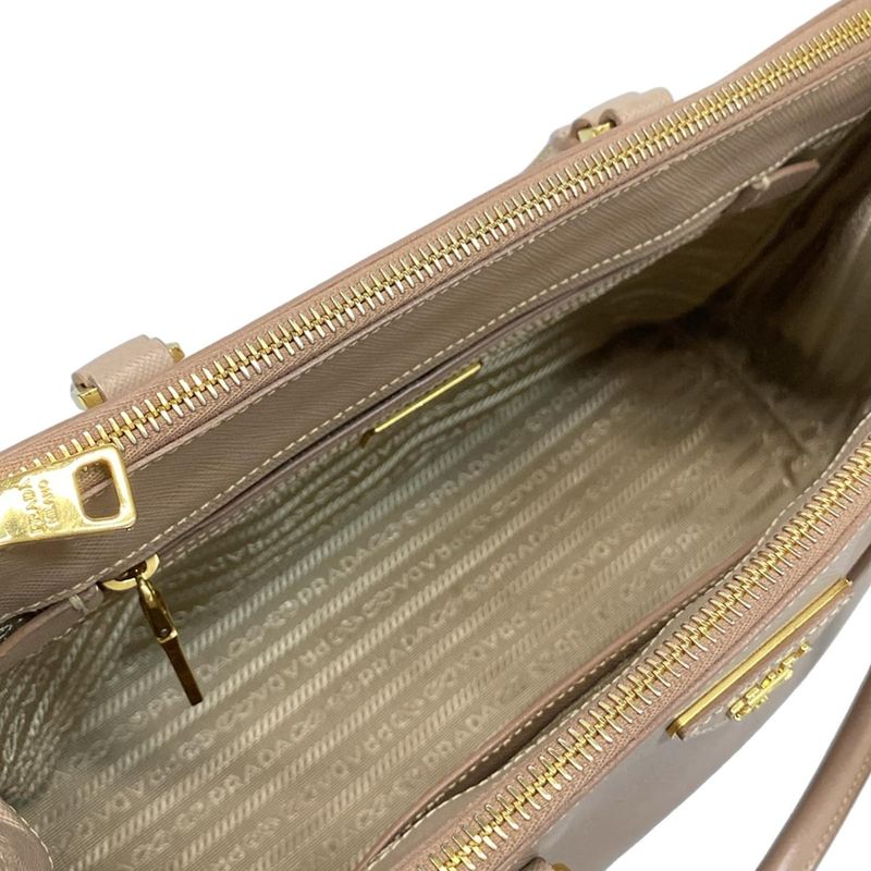 Prada Tote Bag Galleria Small Bag Bn1801 Pink Beige Leather