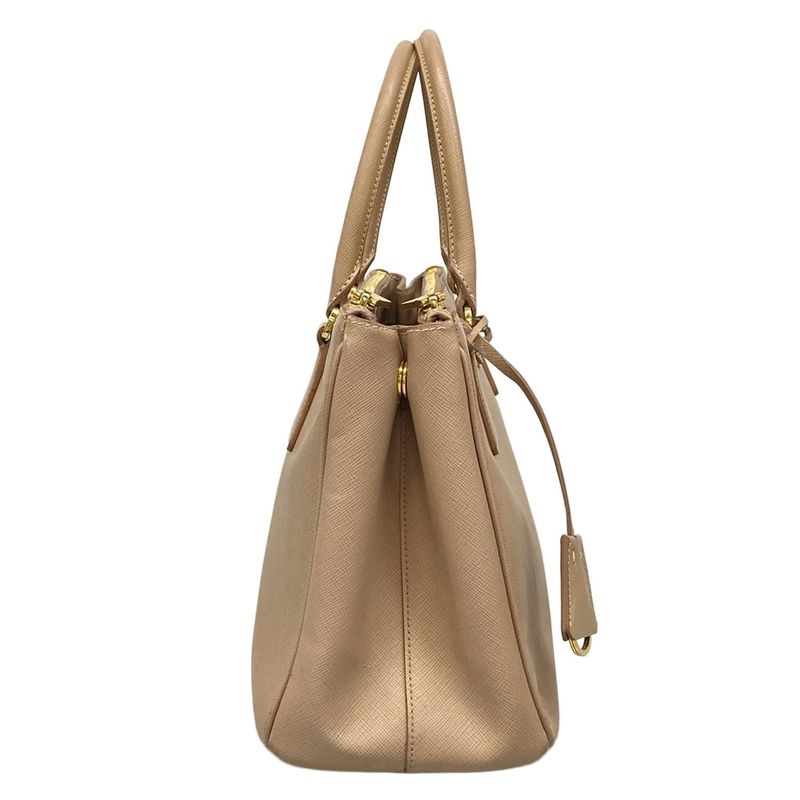 Prada Tote Bag Galleria Small Bag Bn1801 Pink Beige Leather