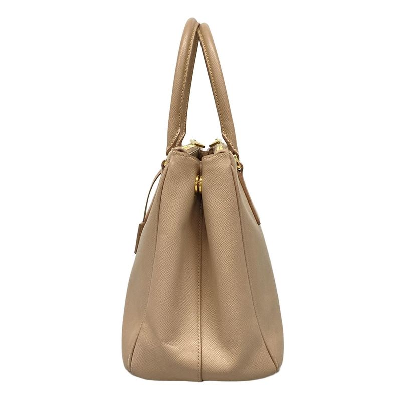 Prada Tote Bag Galleria Small Bag Bn1801 Pink Beige Leather