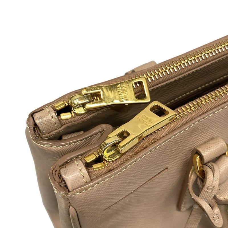 Prada Tote Bag Galleria Small Bag Bn1801 Pink Beige Leather