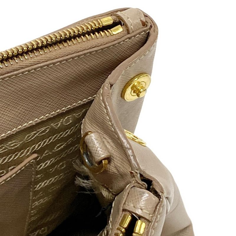 Prada Tote Bag Galleria Small Bag Bn1801 Pink Beige Leather