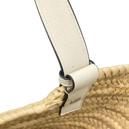 Loewe Tote Bag Basket Small Beige×white Basket Bag Leather