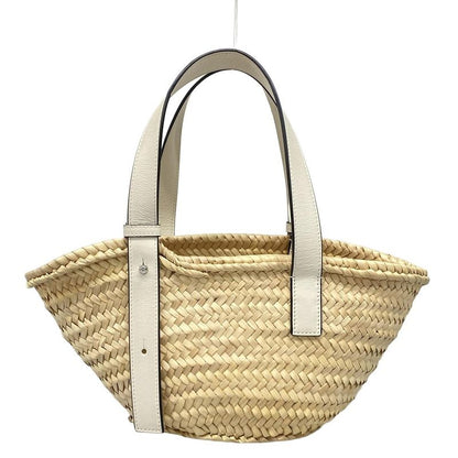 Loewe Tote Bag Basket Small Beige×white Basket Bag Leather