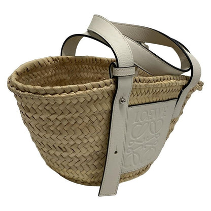 Loewe Tote Bag Basket Small Beige×white Basket Bag Leather