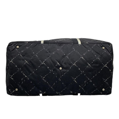 Chanel Boston Bag Old Travel Line Black And White Silver Hardware /main Item No