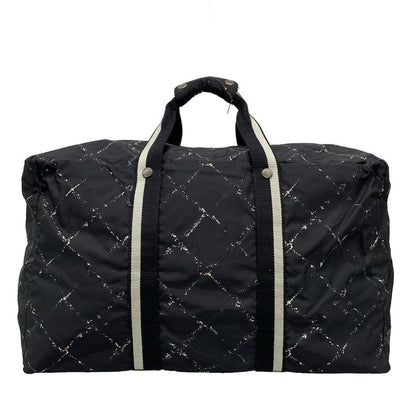 Chanel Boston Bag Old Travel Line Black And White Silver Hardware /main Item No