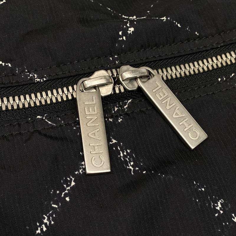 Chanel Boston Bag Old Travel Line Black And White Silver Hardware /main Item No