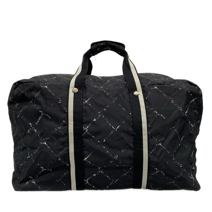 Chanel Boston Bag Old Travel Line Black And White Silver Hardware /main Item No