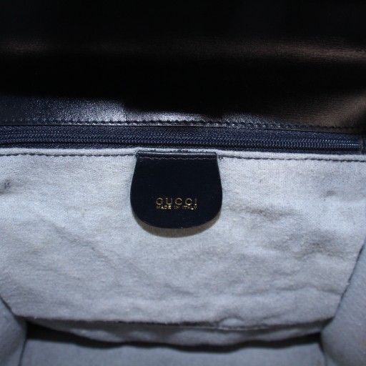 Gucci Handbag One Handle Suede Logo Bicolor Navy Gold Color 000-2026-0306 BB -
