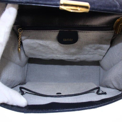 Gucci Handbag One Handle Suede Logo Bicolor Navy Gold Color 000-2026-0306 BB -