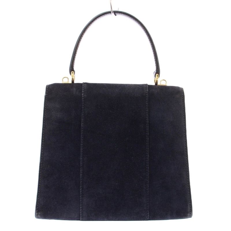 Gucci Handbag One Handle Suede Logo Bicolor Navy Gold Color 000-2026-0306 BB -