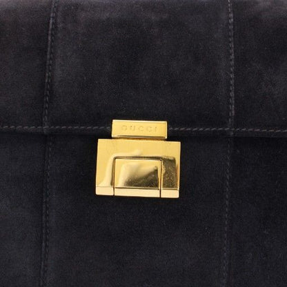 Gucci Handbag One Handle Suede Logo Bicolor Navy Gold Color 000-2026-0306 BB -