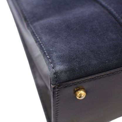 Gucci Handbag One Handle Suede Logo Bicolor Navy Gold Color 000-2026-0306 BB -