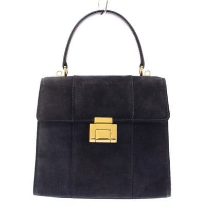 Gucci Handbag One Handle Suede Logo Bicolor Navy Gold Color 000-2026-0306 BB -