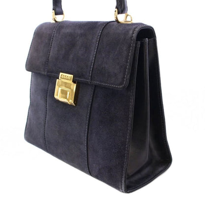 Gucci Handbag One Handle Suede Logo Bicolor Navy Gold Color 000-2026-0306 BB -
