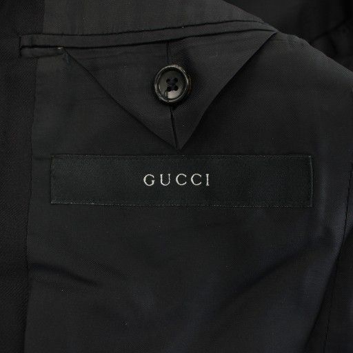 Gucci Suit Set-up Top And Bottom Tailored Jacket Single Pants Slacks 44 Black