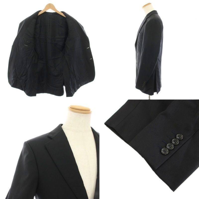 Gucci Suit Set-up Top And Bottom Tailored Jacket Single Pants Slacks 44 Black