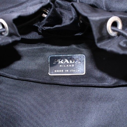Prada Backpack Sac Daypack Nylon Triangle Logo One Color Black BB - OH