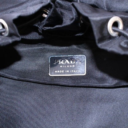 Prada Backpack Sac Daypack Nylon Triangle Logo One Color Black BB - OH