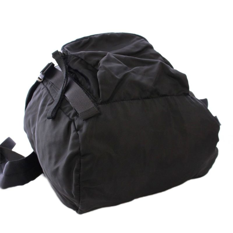 Prada Backpack Sac Daypack Nylon Triangle Logo One Color Black BB - OH