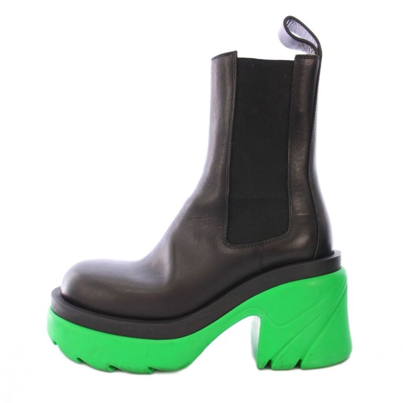 Bottega Veneta Rush Leather Chelsea Boots Short Boots Thick Bottom Bicolor 36