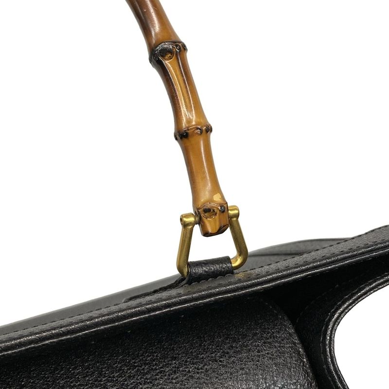 Gucci Handbag Bamboo/diana Black Leather