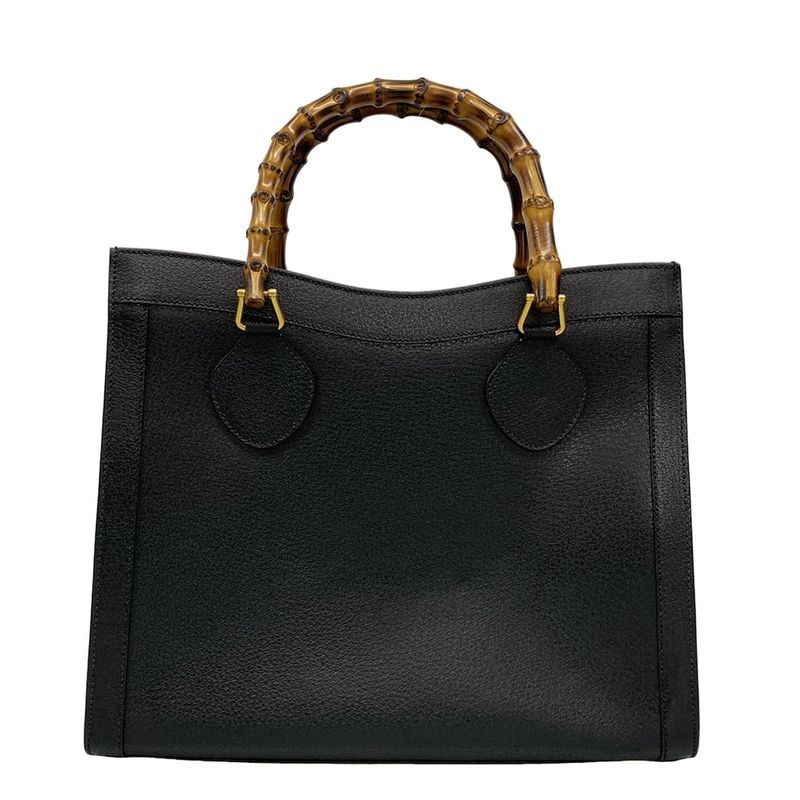 Gucci Handbag Bamboo/diana Black Leather