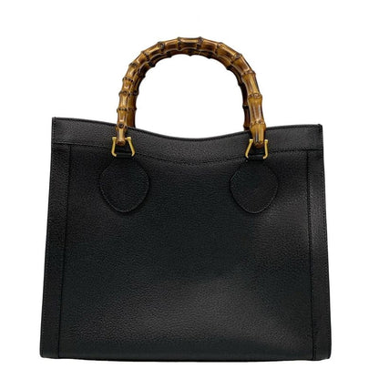 Gucci Handbag Bamboo/diana Black Leather