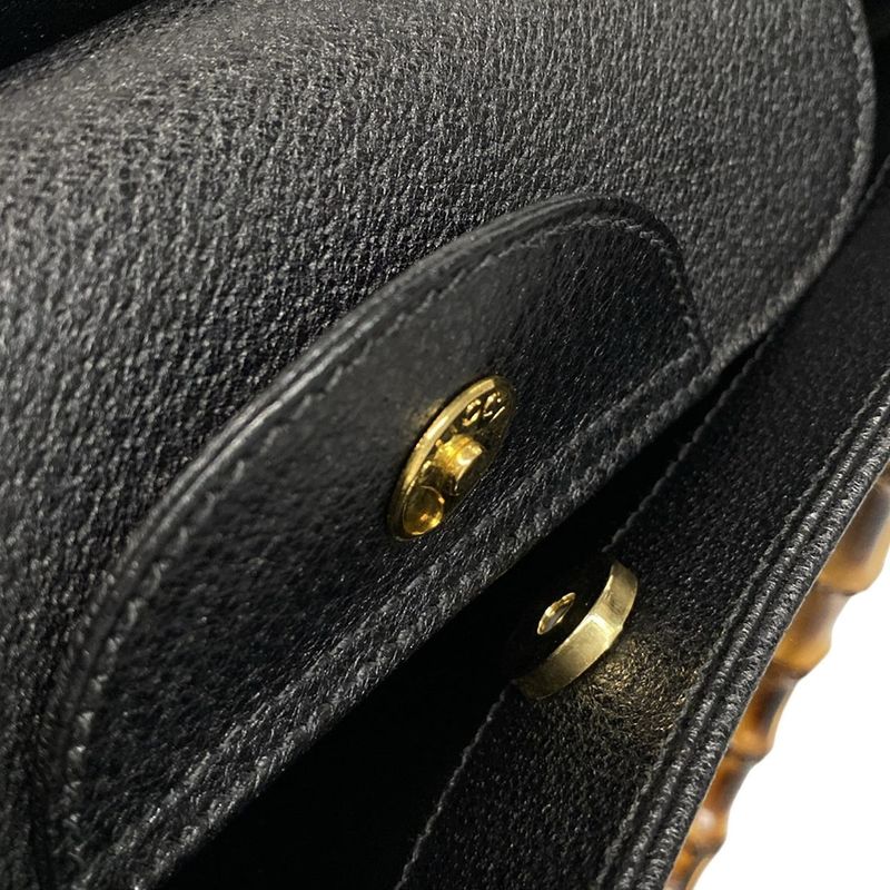 Gucci Handbag Bamboo/diana Black Leather