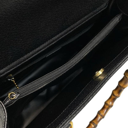 Gucci Handbag Bamboo/diana Black Leather