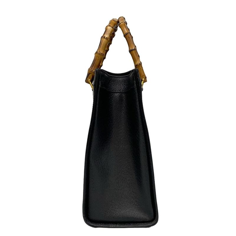 Gucci Handbag Bamboo/diana Black Leather