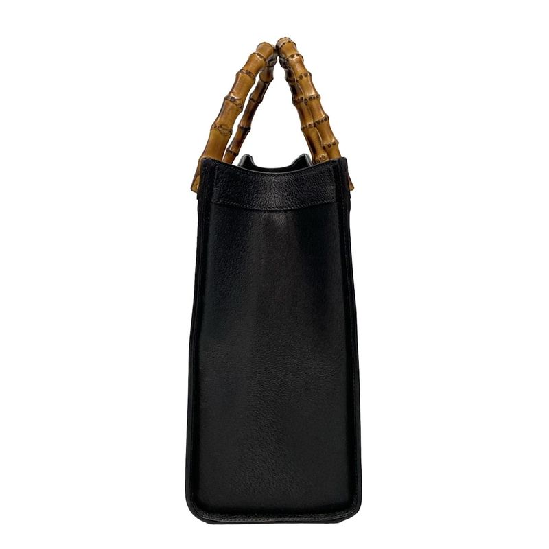 Gucci Handbag Bamboo/diana Black Leather