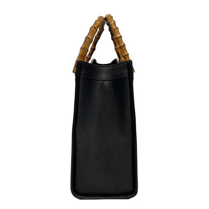 Gucci Handbag Bamboo/diana Black Leather