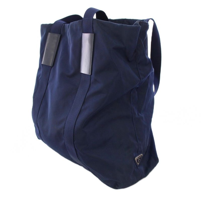 Prada Tote Handbag Nylon One Color Navy BB - OH